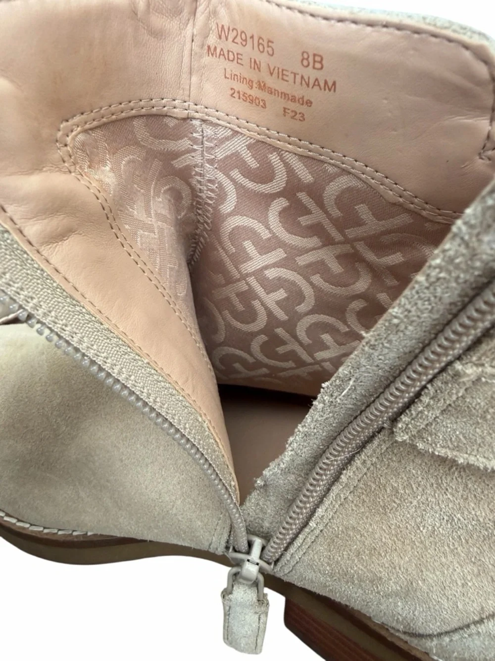 Cole Haan Beige Suede Ankle‎ Boots with Side Buckle